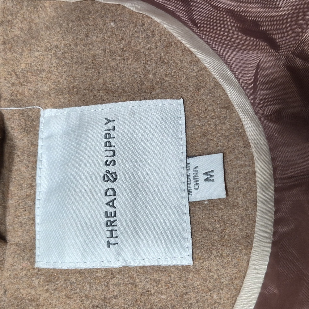 Thread & Supply Jacket Size M Camel Double Breast… - image 3